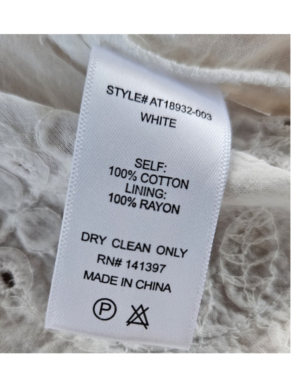 ASTR the Label Alix Rose White Eyelet Tie Front Peplum Puff Sleeve Top Size XL - Picture 5 of 5